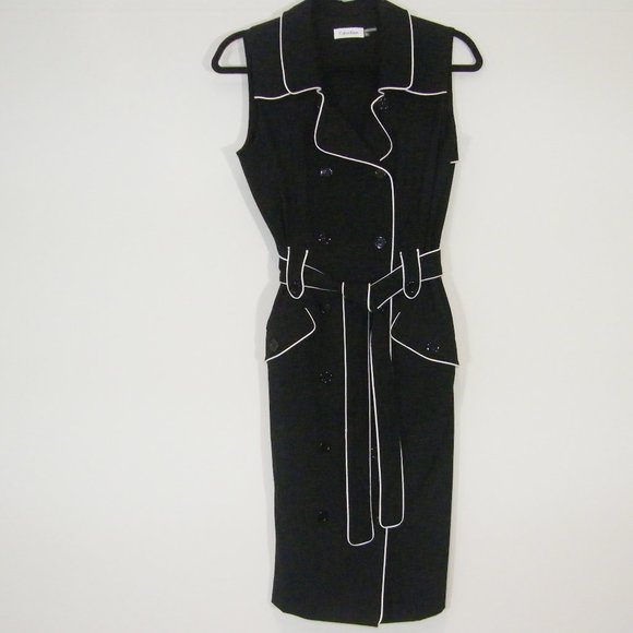 Calvin Klein Belted Sleeveless Dress - Picture 1 of 2